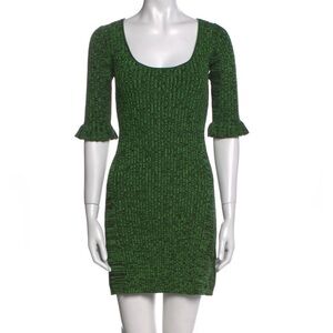 NWT Ganni Kelly green melange knit dress XL